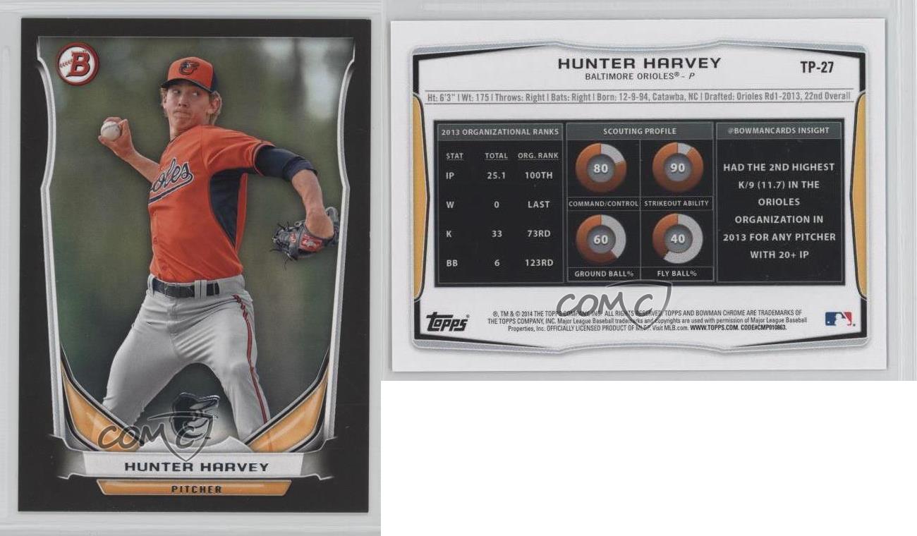 2014 Bowman Draft Top Prospects Asia Exclusive Black Hunter Harvey #TP-27