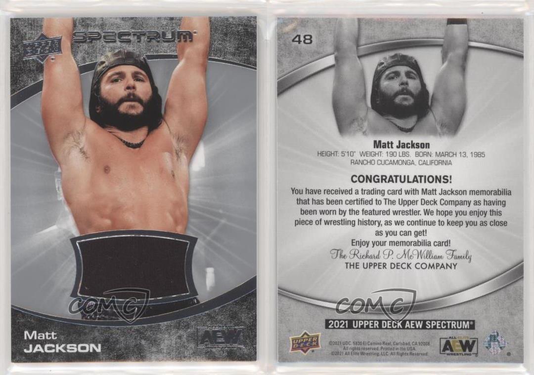 2021 Upper Deck AEW Spectrum Memorabilia Matt Jackson #48 Rookie RC