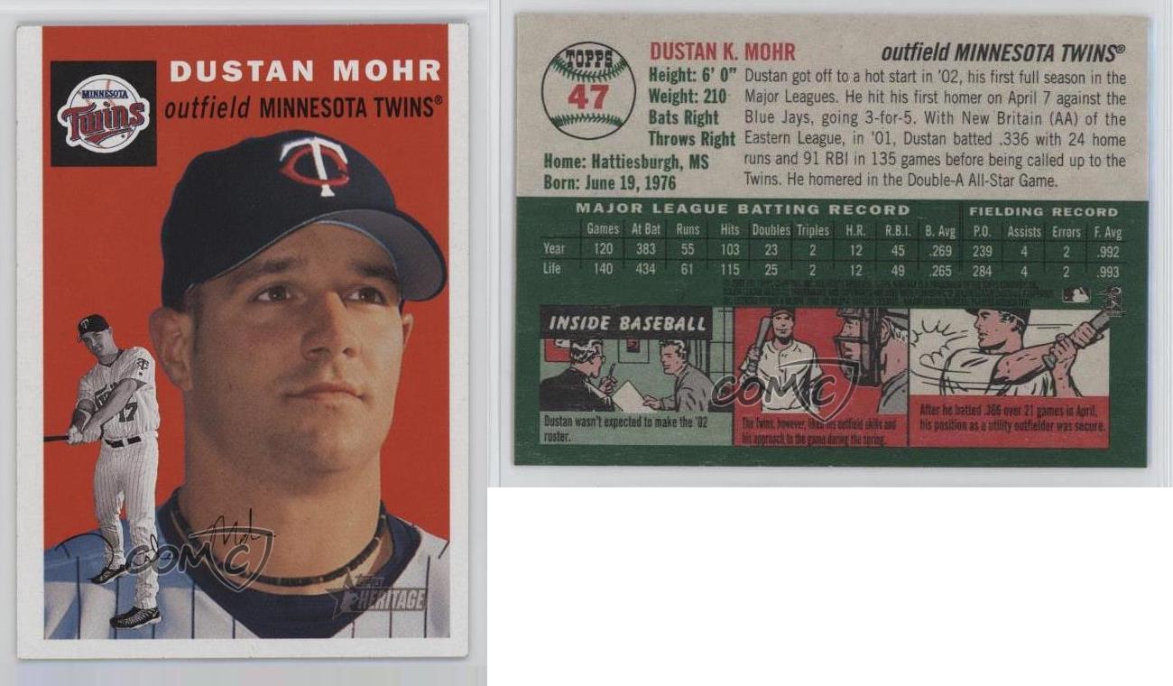 2003 Topps Heritage Dustan Mohr #47 - Picture 4 of 4