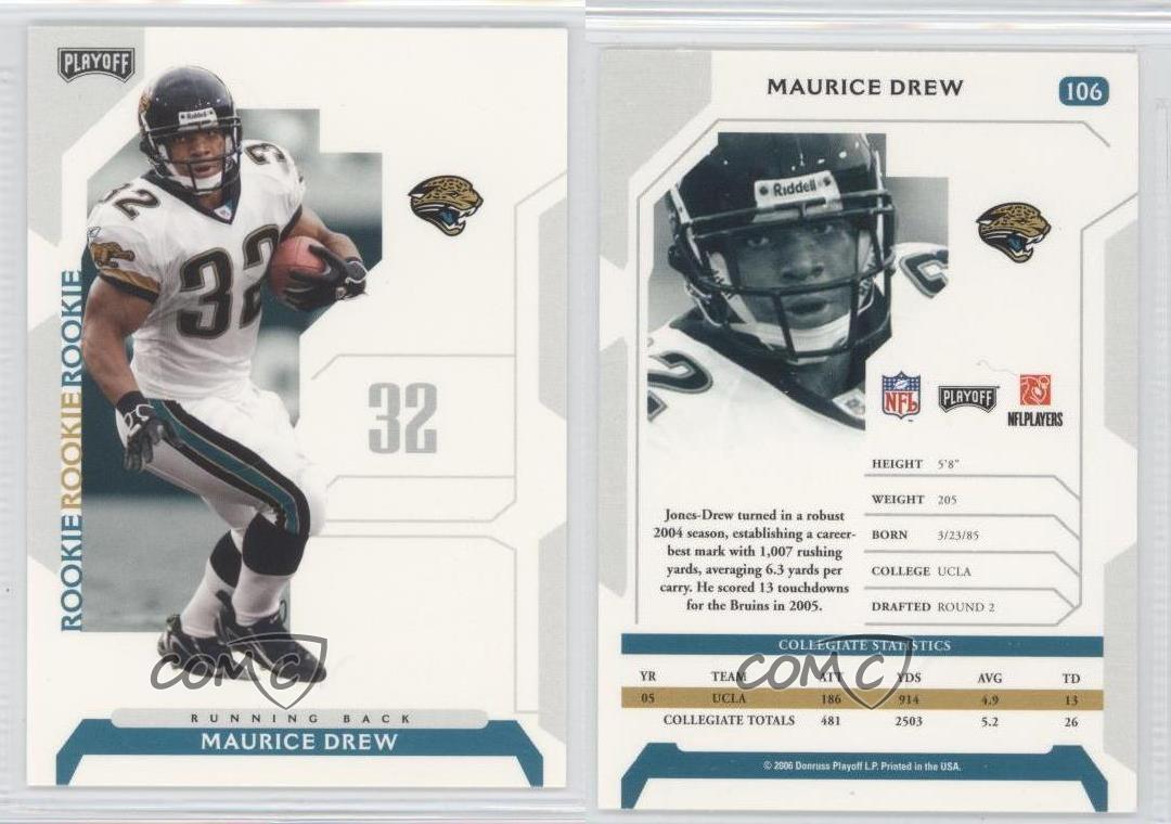 : 2006 Playoff NFL Playoffs #106 Maurice Drew - Jacksonville  Jaguars : Collectibles & Fine Art