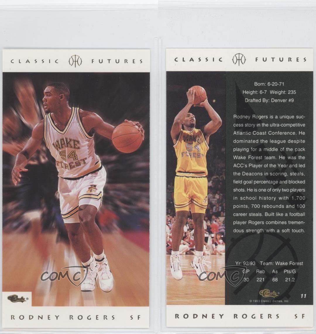 1993 Classic Futures Rodney Rogers #11 Rookie RC - Picture 4 of 4