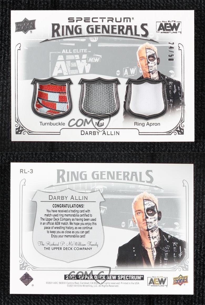 2021 Upper Deck AEW Spectrum Ring Generals Relics /50 Darby Allin Rookie RC