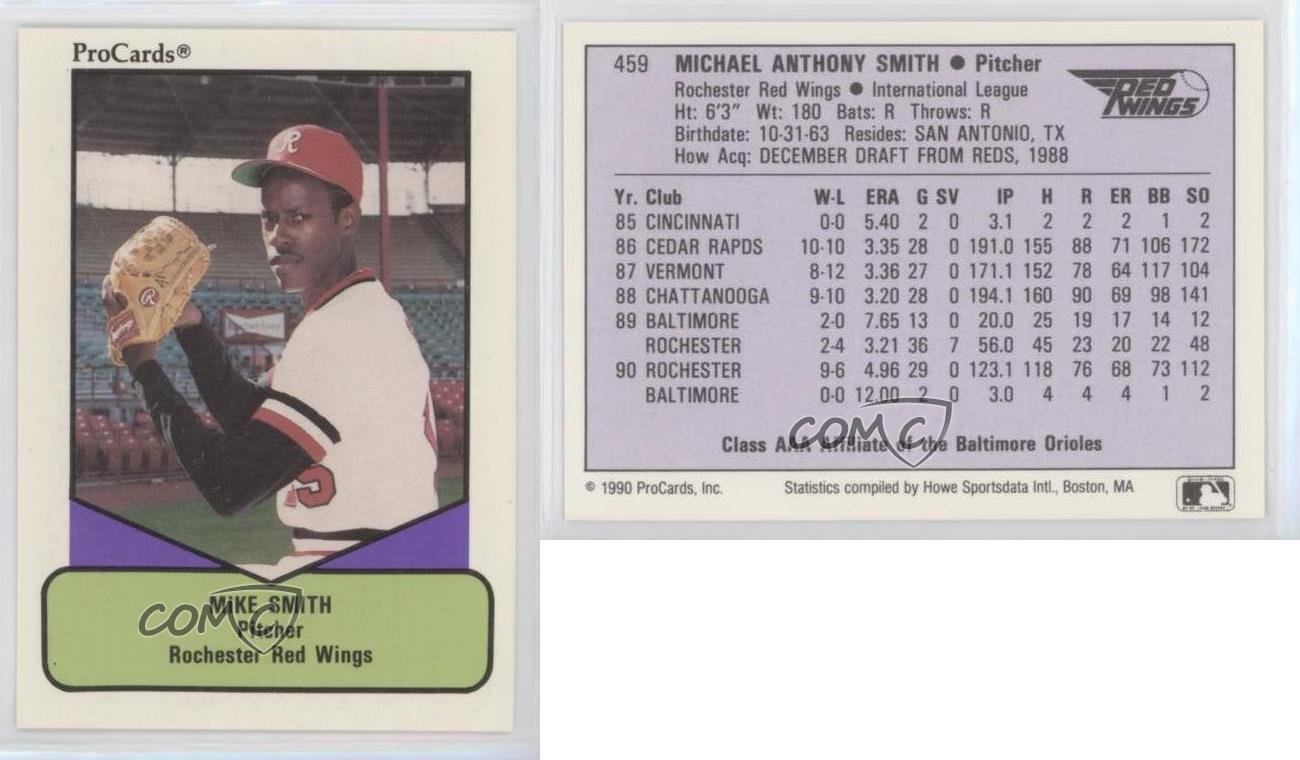 1990 ProCards AAA Future Stars Mike Smith #459 Rookie RC - Picture 3 of 4
