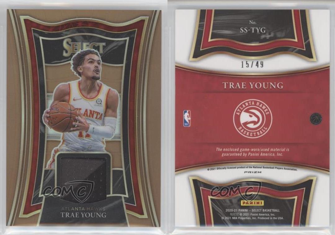 2020-21 Panini Select Selective Swatches Copper Prizm /49 Trae Young #SS-TYG
