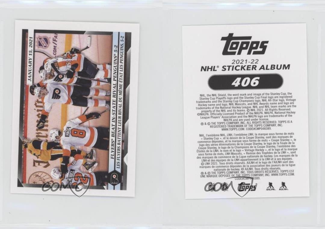 2021-22 Topps NHL Sticker Collection Team Highlight Philadelphia Flyers #406