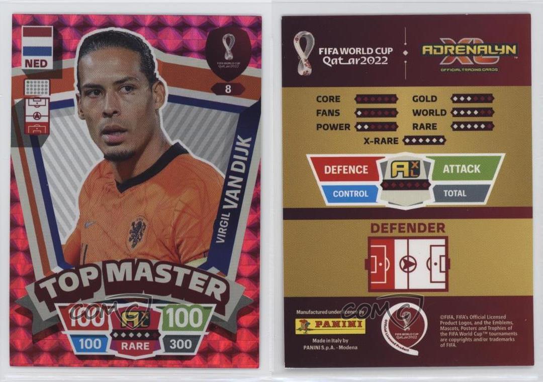 2022 Panini Adrenalyn XL FIFA World Cup Qatar Top Master Virgil Van Dijk #8