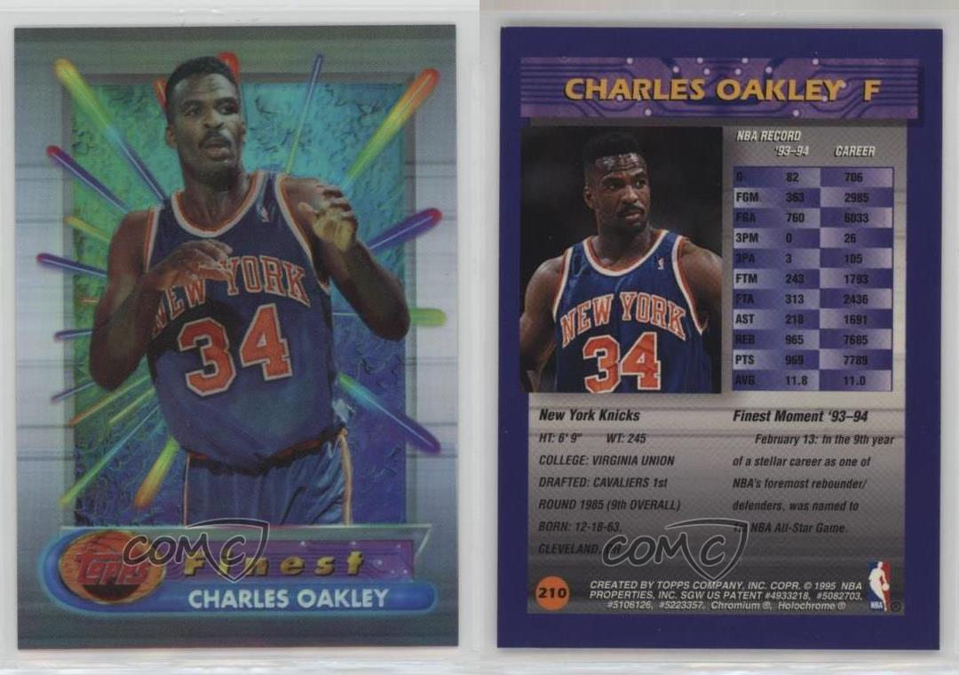  1994-95 Finest #210 Charles Oakley NBA Basketball Trading Card  : Collectibles & Fine Art