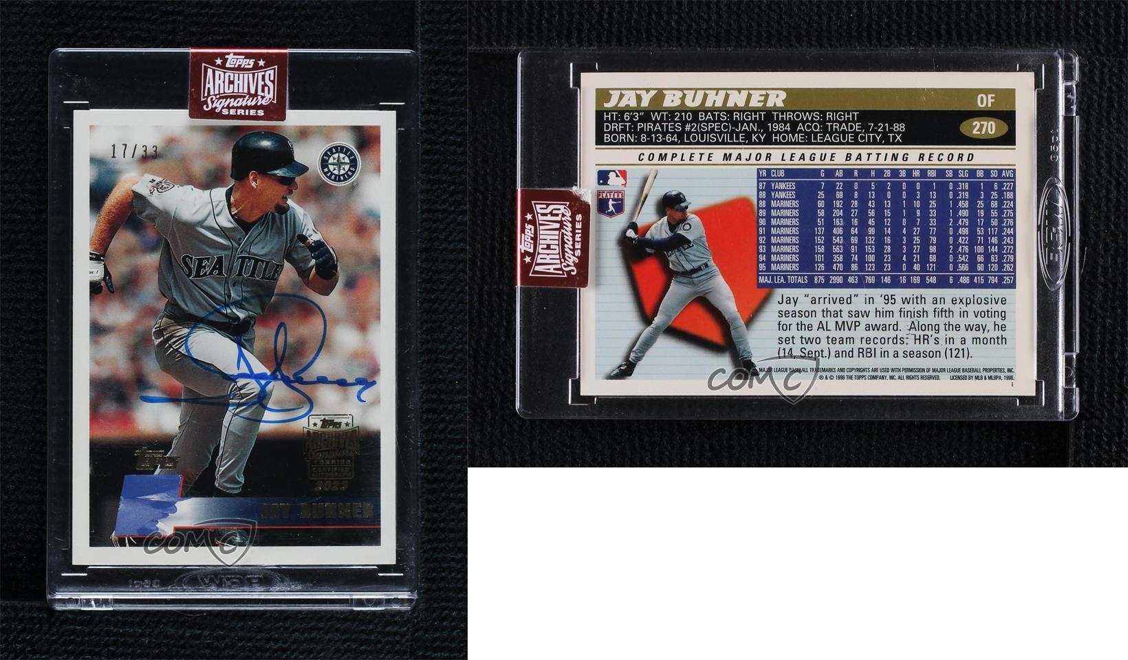 2023 Topps Archives Signature Series /33 Jay Buhner (1996 Topps) Buyback Auto - Foto 3 di 3