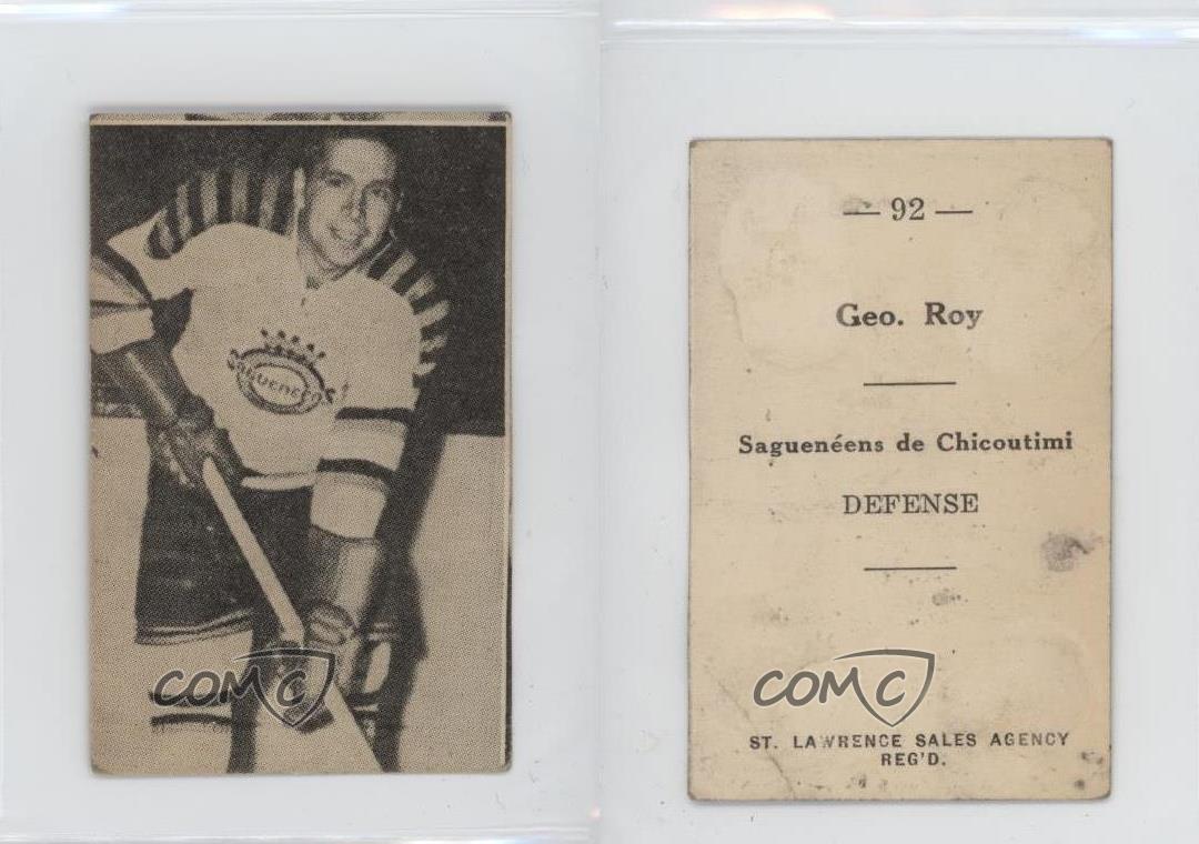1952-53 St Lawrence Sales QSHL George Roy #92 - Bild 3 von 3