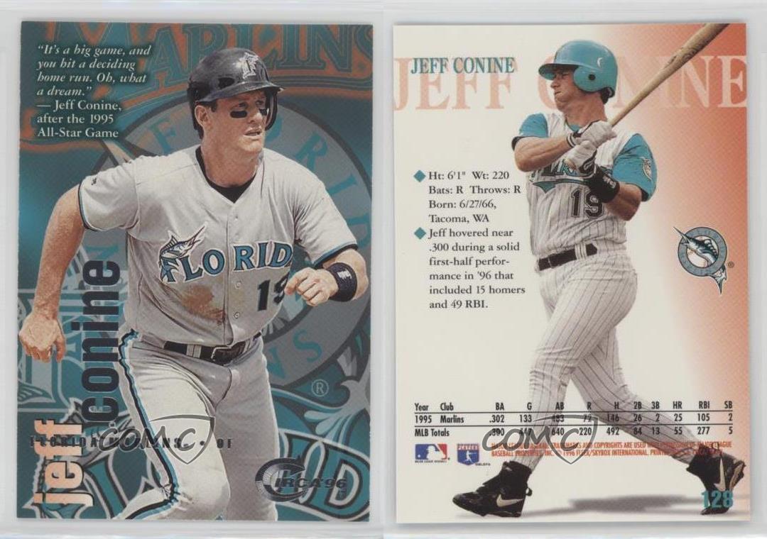 Jeff Conine autographed baseball card (Florida Marlins) 1996 Circa #128