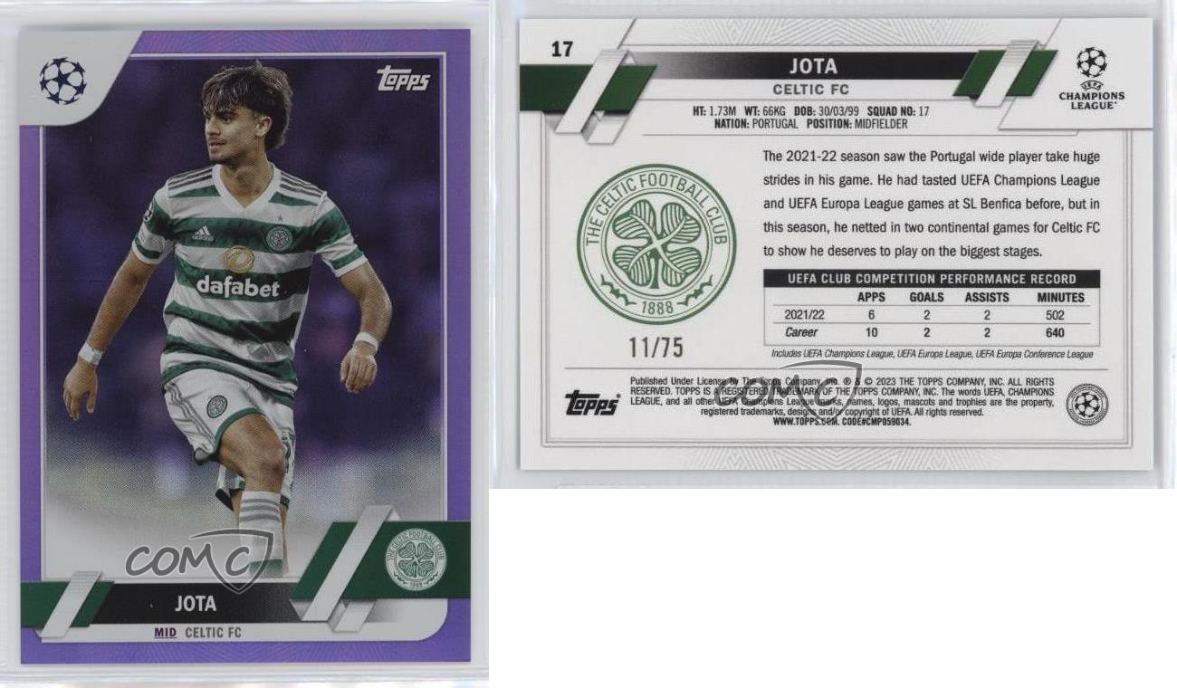 2022-23 Topps UEFA Club Competitions - Jota #17 Purple Foil