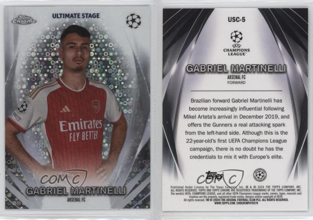 2023-24 Topps UEFA Club Competitions Ultimate Stage Gabriel Martinelli  #USC-5