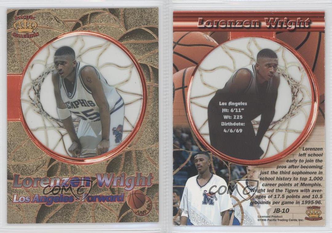 1996-97 Pacific Power Jump Ball Lorenzen Wright #JB-10 Rookie RC - Picture 3 of 4