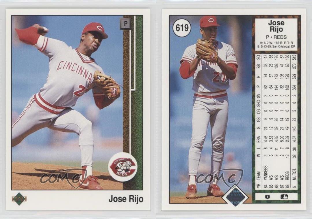 Jose Rijo autographed Baseball Card (Cincinnati Reds) 1989 Upper Deck #619