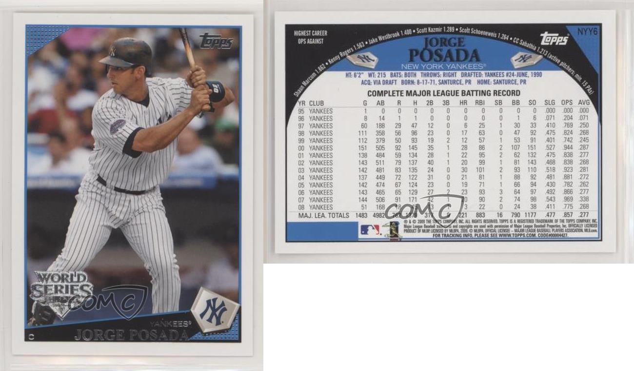 2009 Topps #360 Jorge Posada NM-MT New York Yankees Baseball 