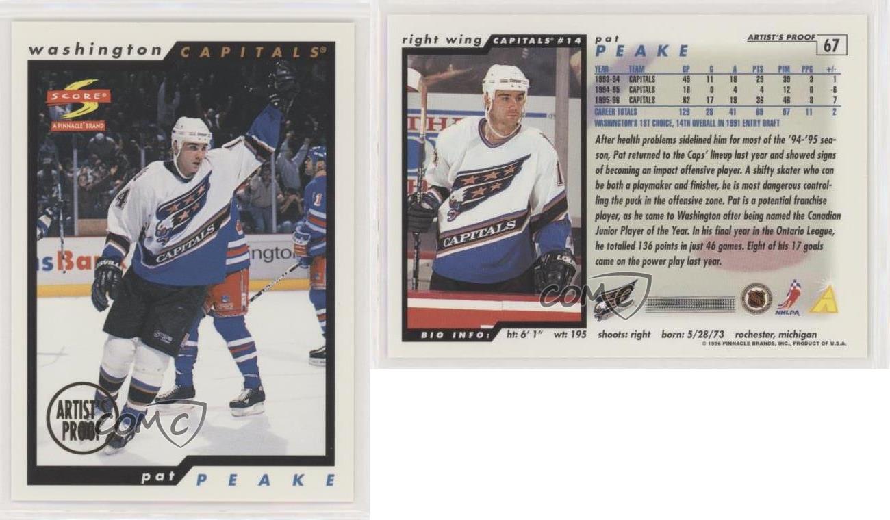 1996-97 Score Artist's Proof Pat Peake #67 - Picture 4 of 4