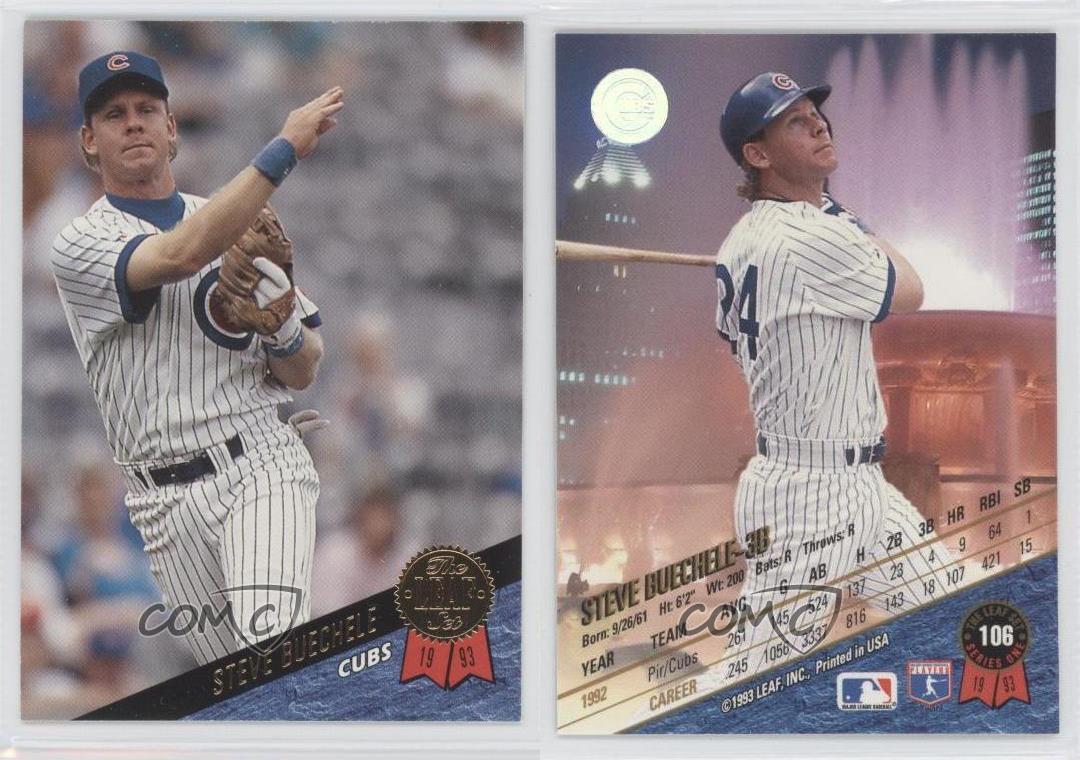 Steve Buechele autographed Baseball Card (Chicago Cubs) 1993 Leaf #106