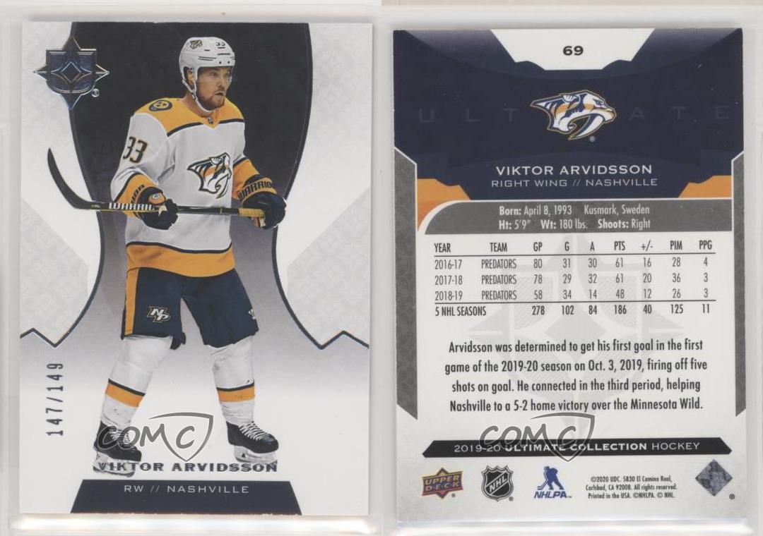 2019-20 Upper Deck Ultimate Collection /149 Viktor Arvidsson #69