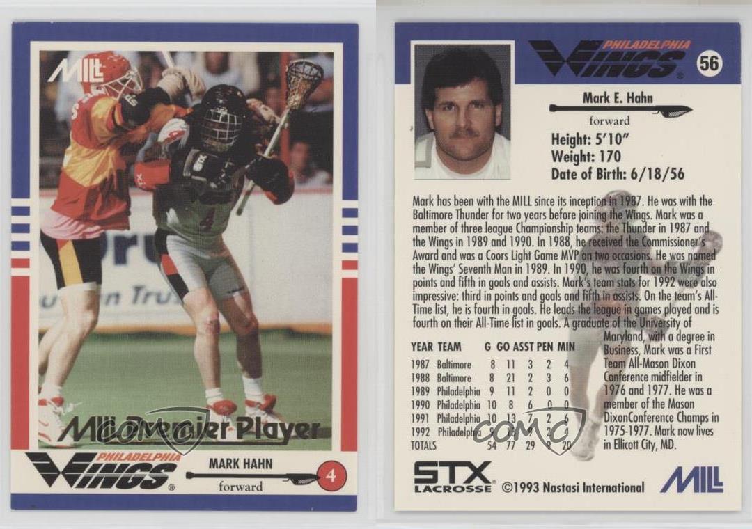 1993 STX Lacrosse MILL Mark Hahn #56