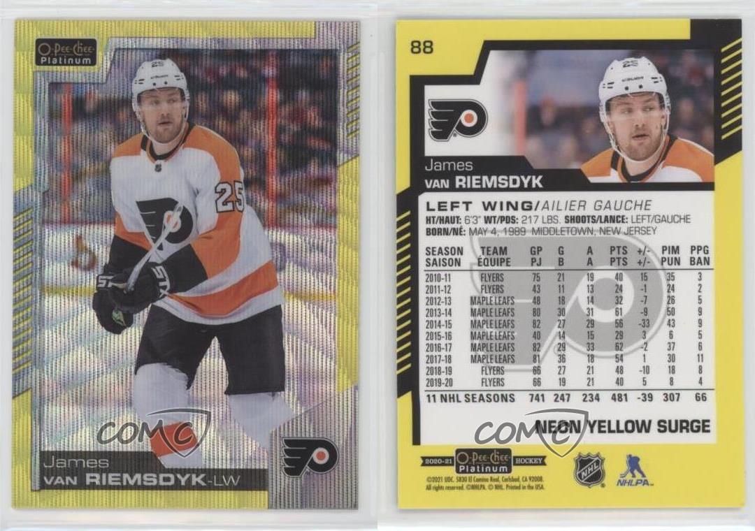 2020-21 vente en gros O-Pee-Chee Platinum Neon Yellow Surge James van Riemsdyk #88
