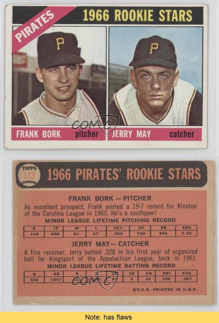1966 le moins cher Topps 1966 Rookie Stars Frank Bork Jerry May #123