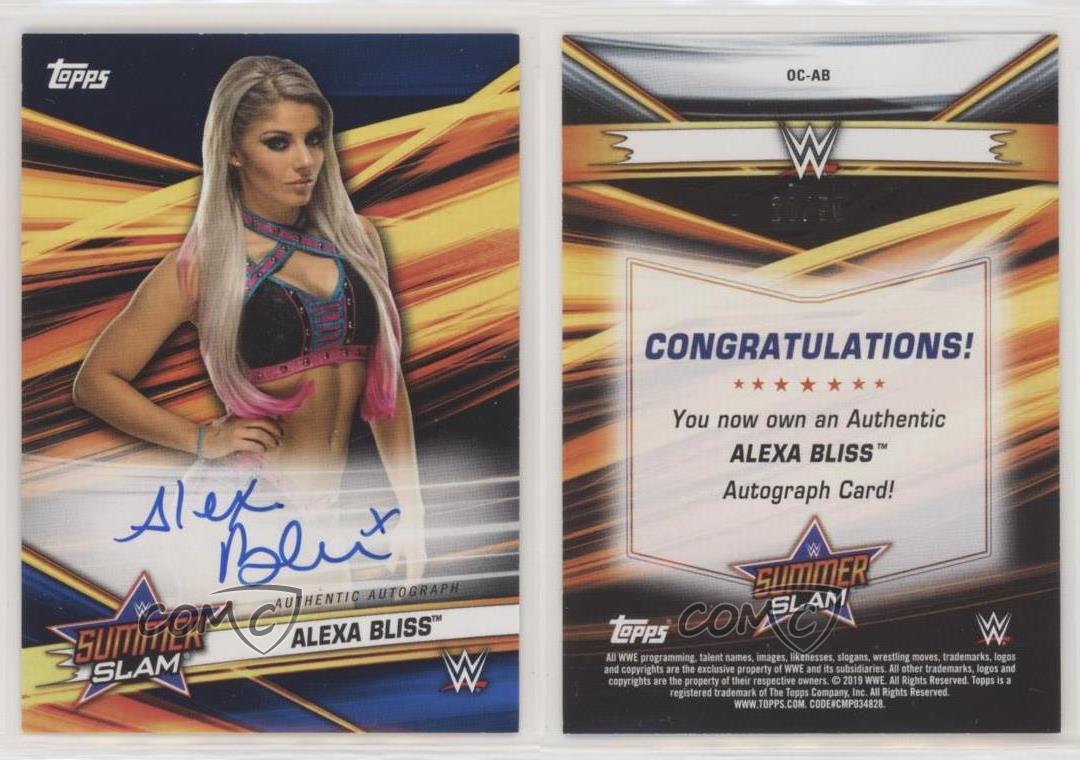 2019 topps wwe summerslam blue 50 alexa bliss ocab auto