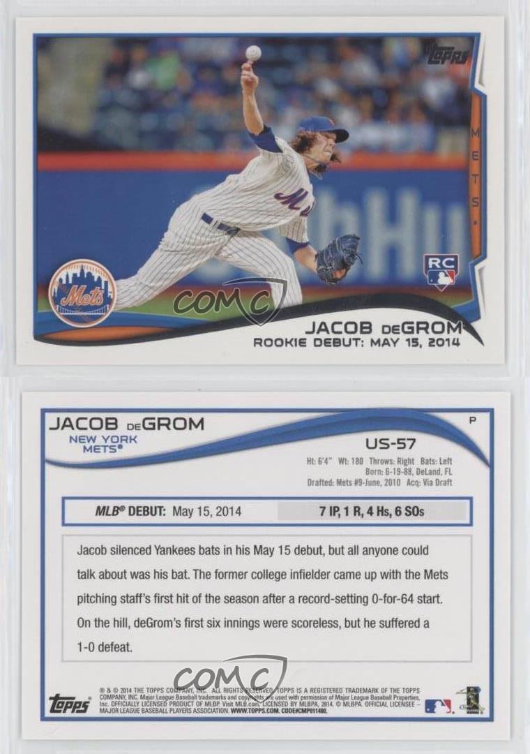 2014 Topps Update Baseball #US-57 Jacob deGrom Rookie Debut Card