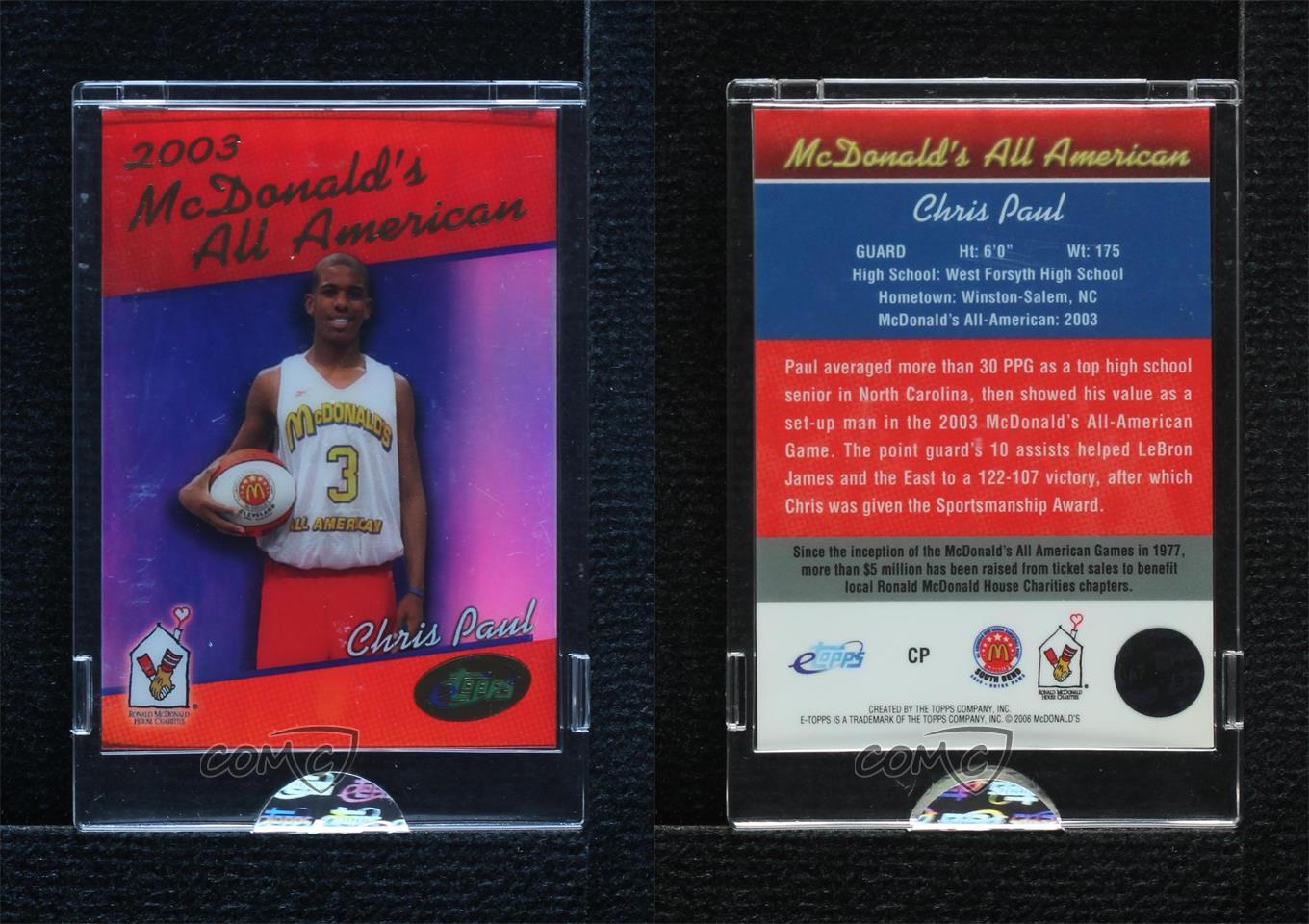 2006 eTopps McDonald's All American /1500 Chris Paul (Blue Background) - Picture 4 of 4