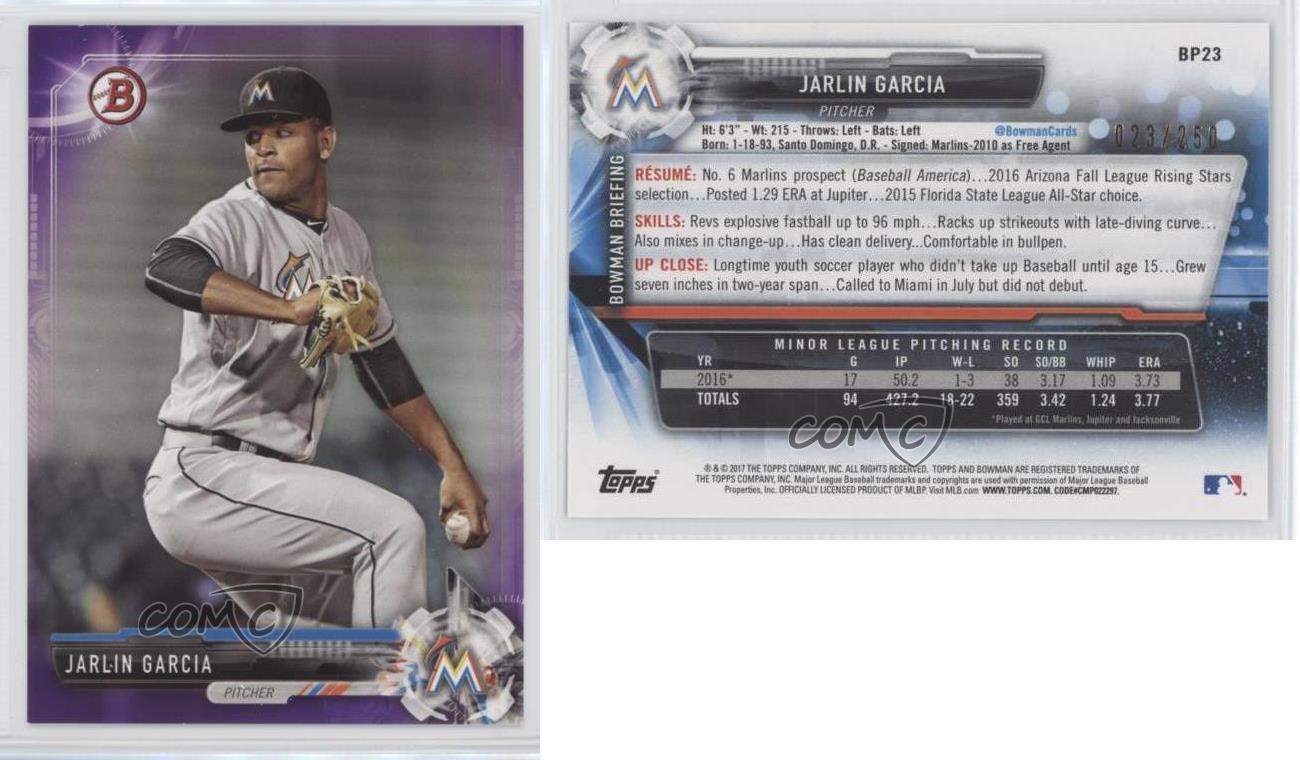 2017 Bowman Prospects Baseball #BP23 Jarlin Garcia at 's Sports  Collectibles Store