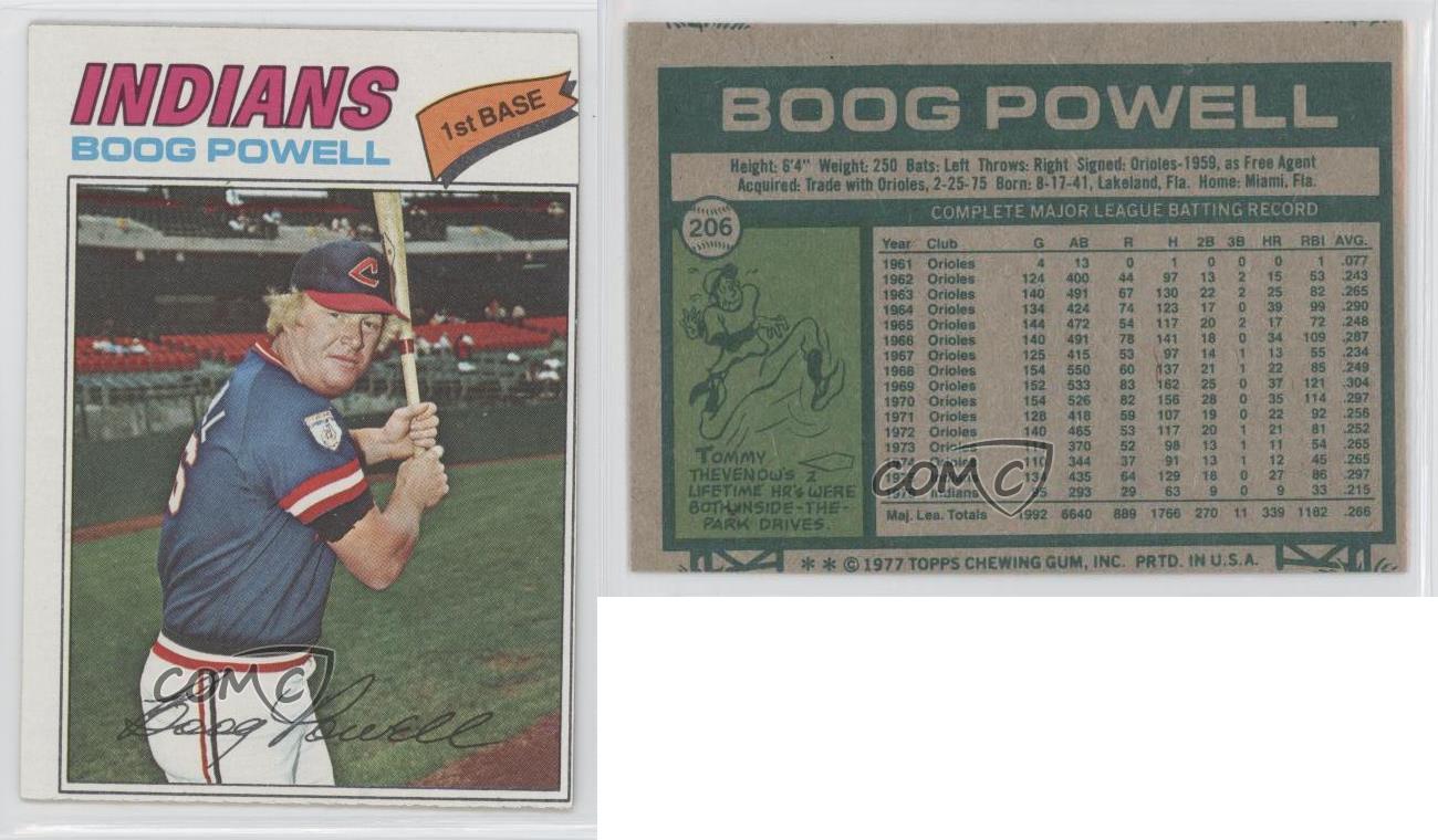 1977 Topps 206 Boog Powell Cleveland Indians Baseball Card eBay