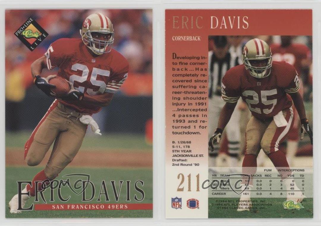 211 Eric Davis - San Francisco 49ers - 1994 Pro Line Live Football