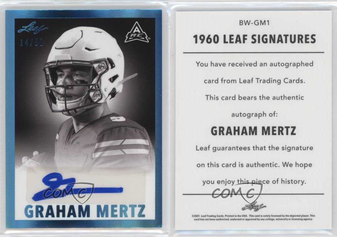 2021 Leaf Memories 1960 Base Platinum Spectrum /50 Graham Mertz #BW-GM1 Auto