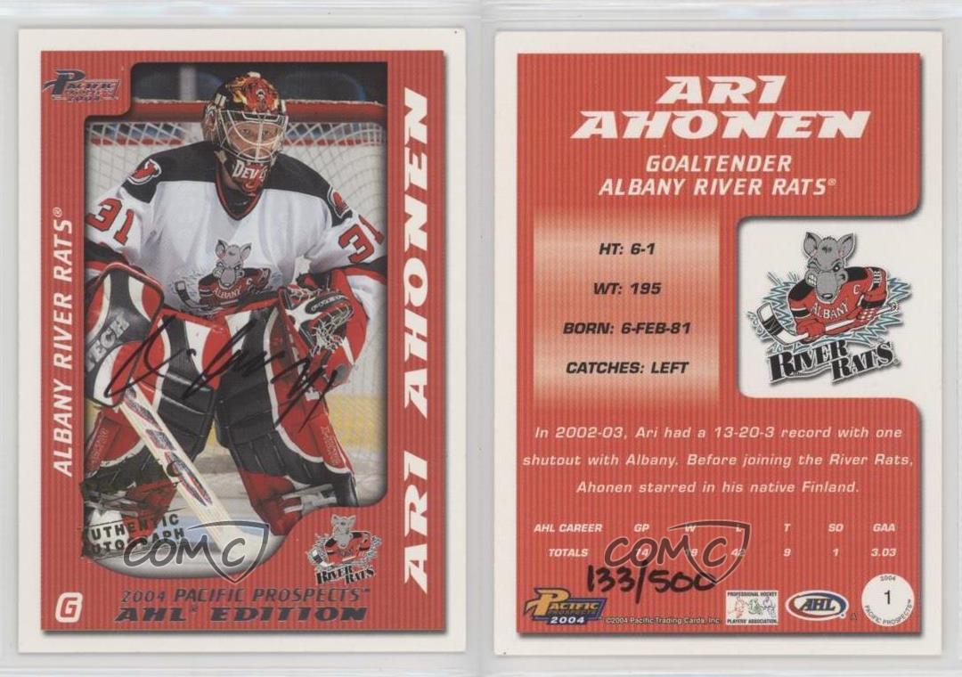 2003-04 Pacific Prospects AHL Edition Auto /500 Ari Ahonen #1 Auto