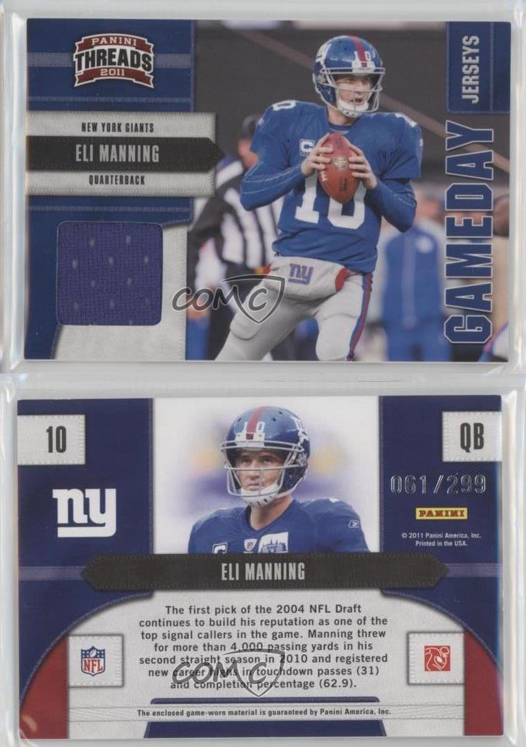 Camisetas Panini Threads Gameday 2011/299 Eli Manning #10 - Imagen 3 de 4