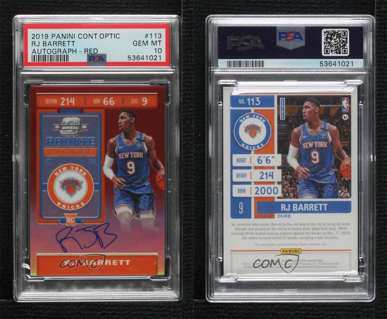 芸能人愛用アイテム特集 2019-20 10 PSA Barrett RJ /149 Prizm Red Optic Contenders Topps