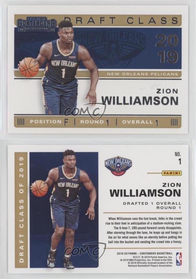 Zion Williamson 2019 Panini Contenders Draft Picks Rookie Card #1