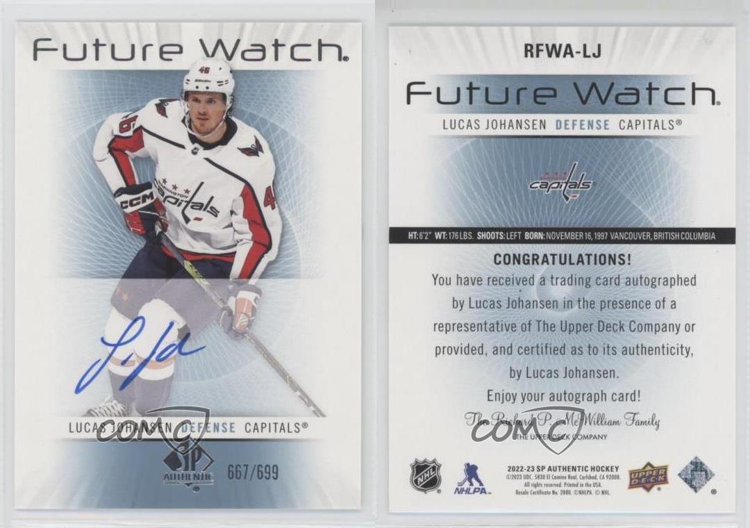 2022 SP Authentic 2012-13 Retro Future Watch /699 Lucas Johansen Rookie Auto RC - Picture 3 of 5