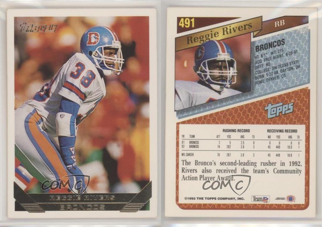Reggie Rivers 1993 Topps Rookie Gold #491 - Denver Broncos at