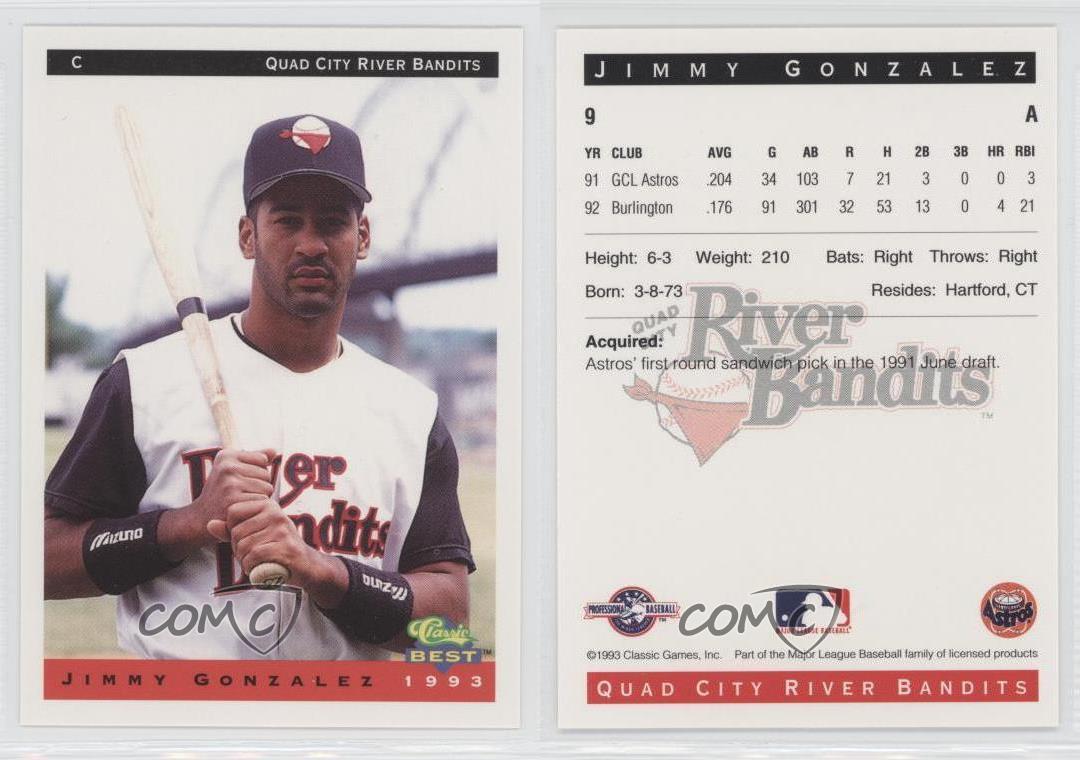 1993 Classic Best Quad City River Bandits 9 Jimmy Gonzalez Baseball
