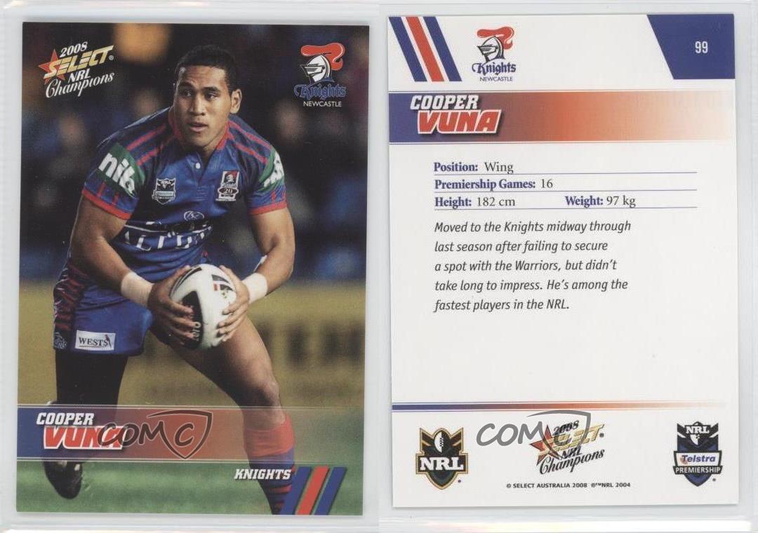 2009 Select NRL Champions Rugby League Card Newcastle Knights 98 Cooper Vuna