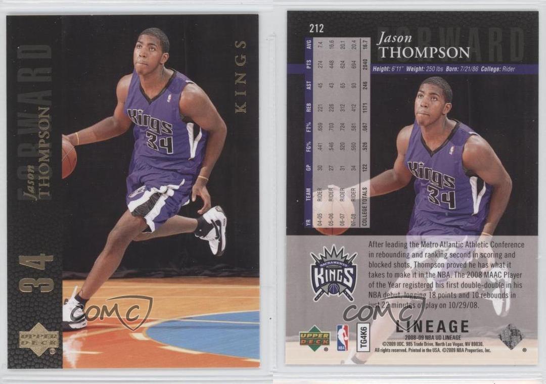 2008-09 Upper Deck Lineage SE Jason Thompson #212 Rookie RC - Picture 4 of 4