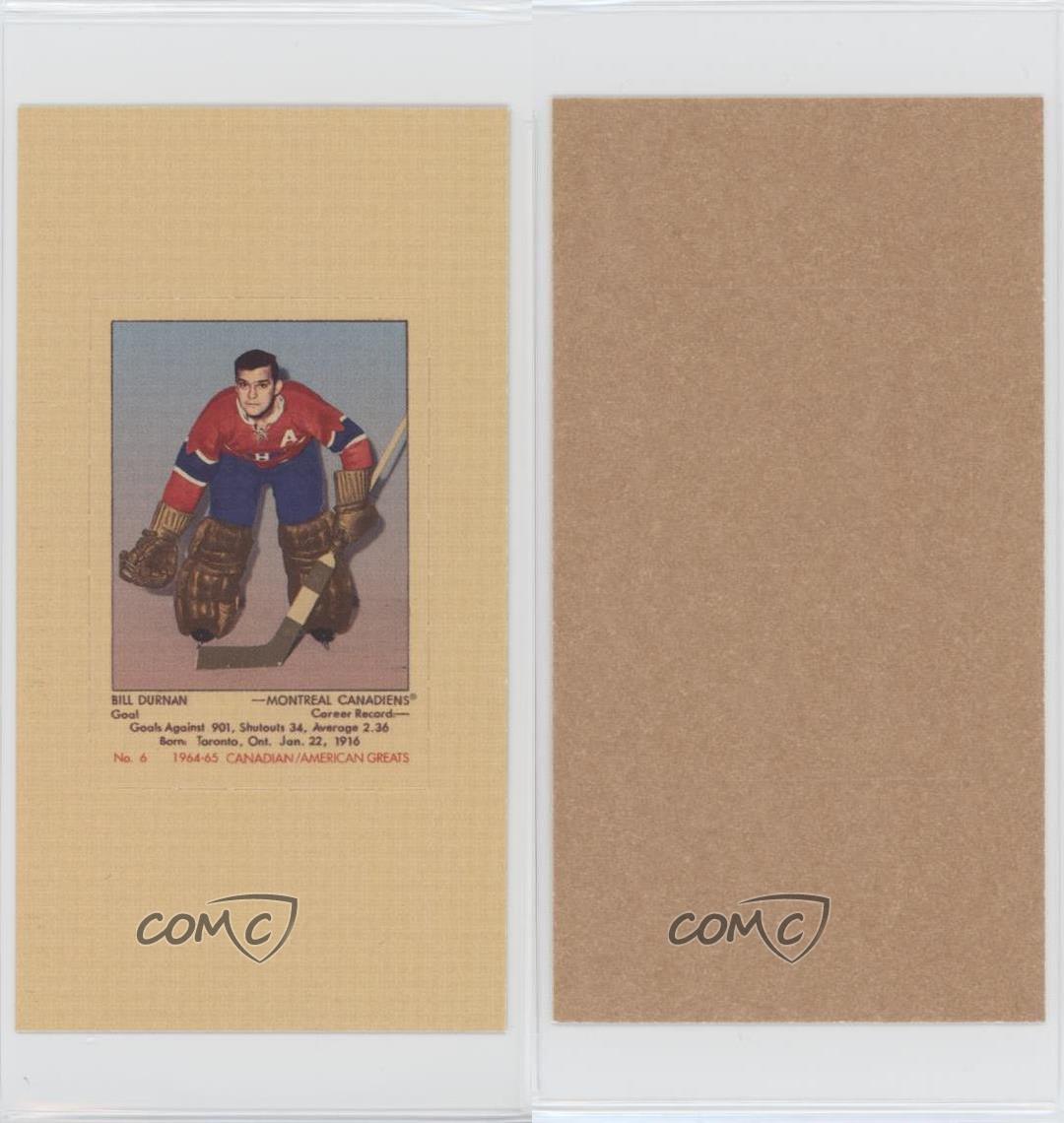 1994 Parkhurst Parkies 1964-65 Design Tall Boys Greats Bill Durnan #6 HOF - Picture 3 of 4