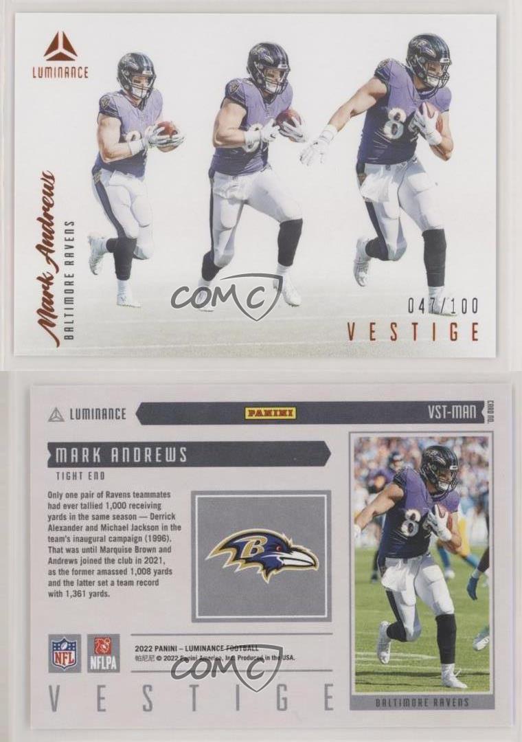 2022 Panini Luminance Vestige Mark Andrews #VST-MAN Baltimore Ravens