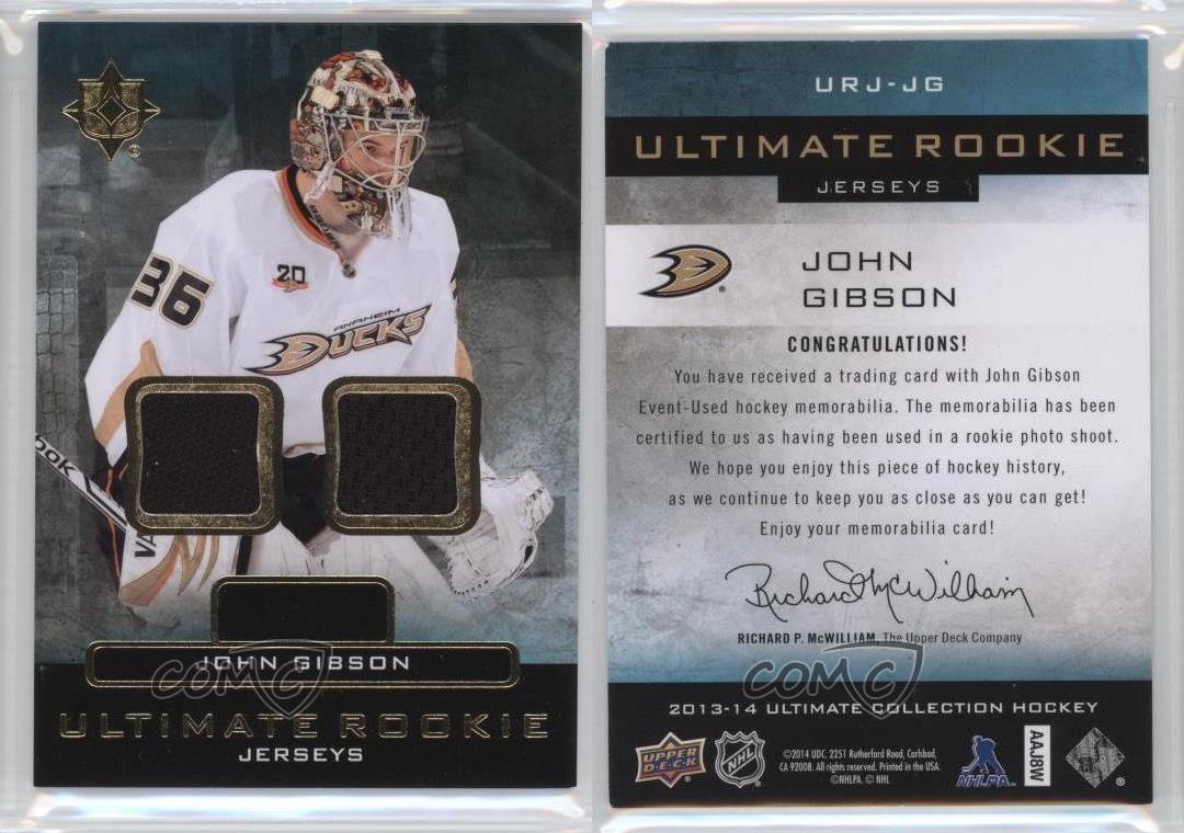 2013-14 Ultimate Collection Jerseys John Gibson #URJ-JG Rookie RC