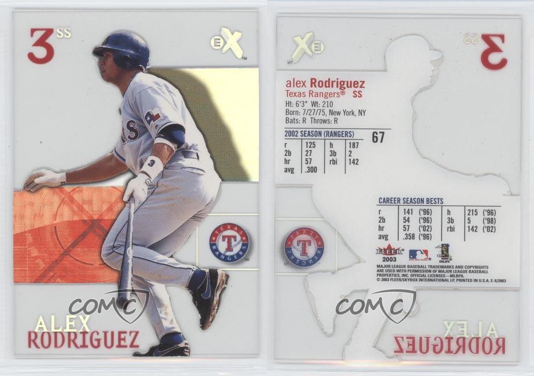 Alex Rodriguez Autographed 2003 Fleer EX Card #67 Texas Rangers