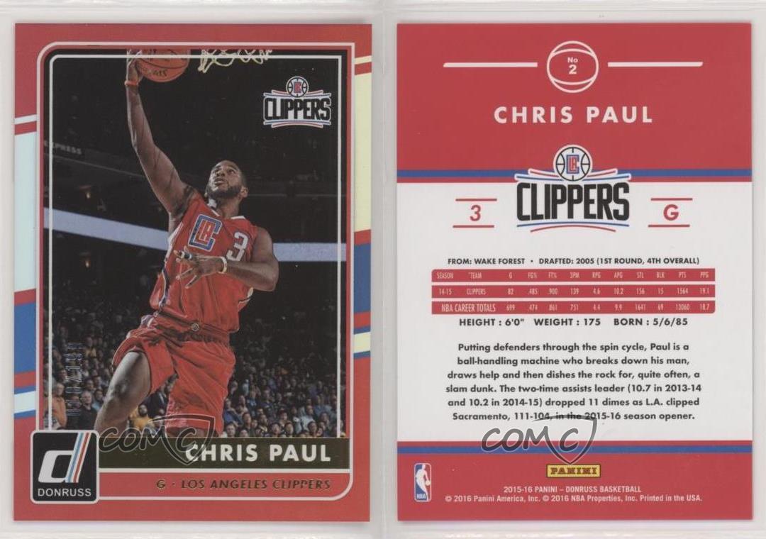 2015-16 offres Panini Donruss Holo /199 Chris Paul #2
