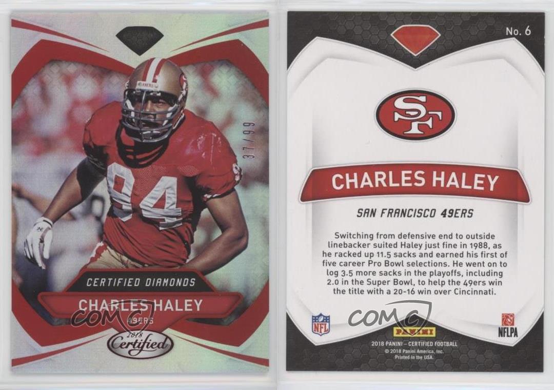 : 2018 Certified NFL Diamonds #6 Charles Haley San Francisco 49ers  Panini Football Card : Collectibles & Fine Art