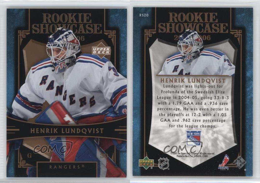 2005 06 Upper Deck Rookie Showcase Rs20 Henrik Lundqvist New York