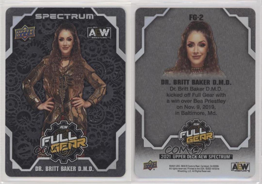 2021 Upper Deck AEW Spectrum Full Gear Dr Britt Baker #FG-2 Rookie RC