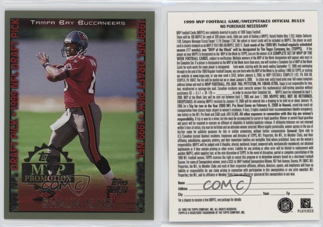 1999 Topps MVP Promotion Sweepstakes /100 Shaun King Rookie RC